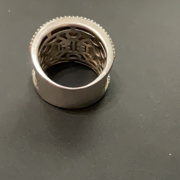 Gorgeous EFFY HAMMERED Sterling Silver with Diamonds Ring Size 8 Retail $1400 - Picture 5 of 6